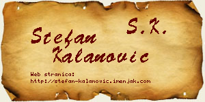 Stefan Kalanović vizit kartica